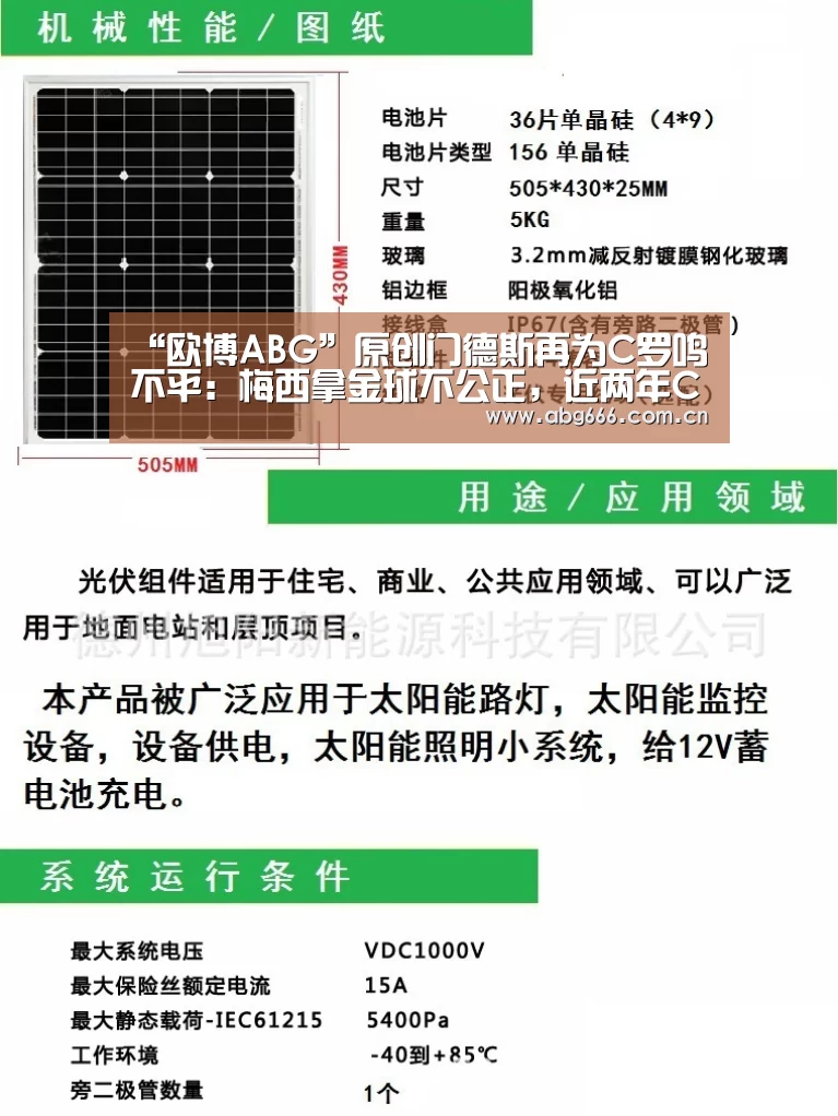 “欧博ABG”原创门德斯再为C罗鸣不平：梅西拿金球不公正，近两年C罗至少该拿一次
